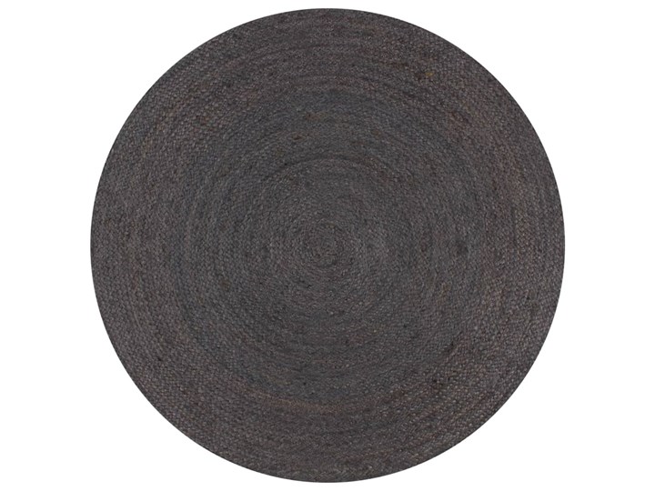 vidaXL Ręcznie wykonany dywan z juty, okrągły, 90 cm, ciemnoszary Kategoria Dywany 90x90 cm Juta Dywany sznurkowe Dywany Pomieszczenie Salon