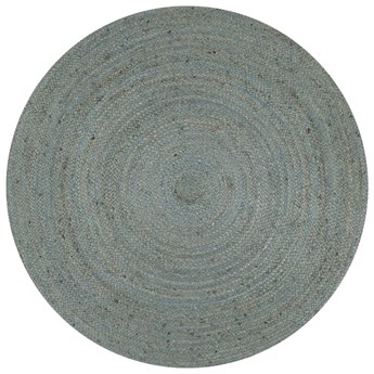 vidaXL Ręcznie wykonany dywan z juty, okrągły, 150 cm, oliwkowozielony