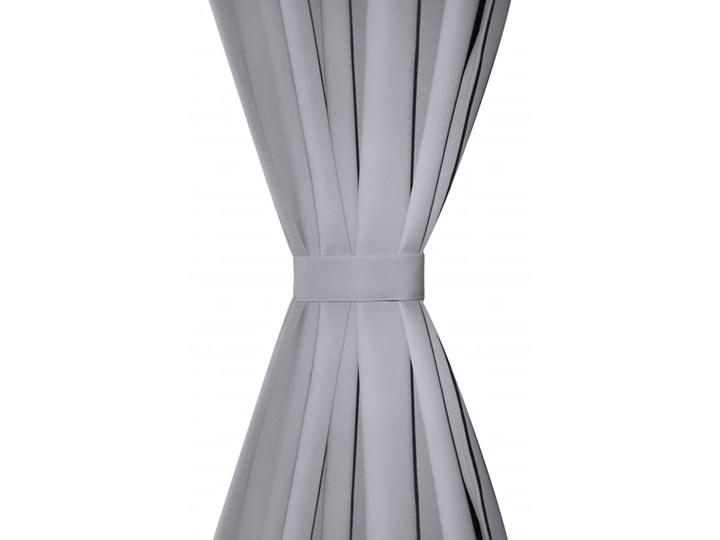 vidaXL Zasłony zaciemniające z pierścieniami 2 szt., szare, 135x245 cm Poliester Zasłona zaciemniająca Typ Zasłony gotowe Kolor Szary