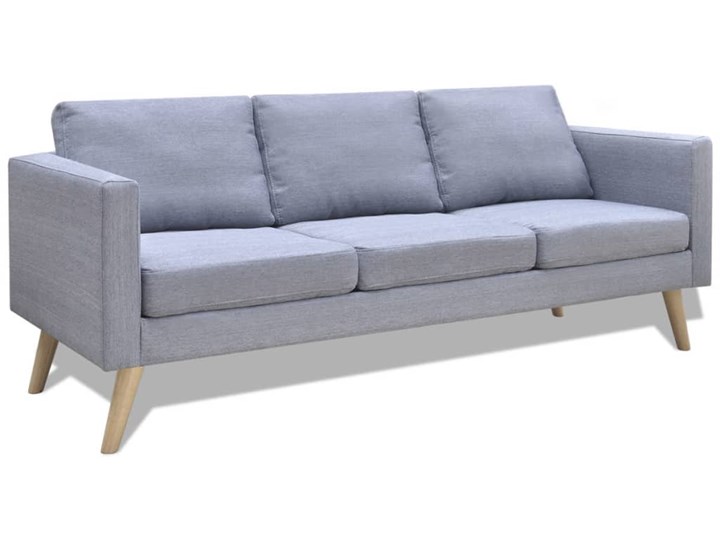 vidaXL Sofa 3-osobowa, materiałowa, jasnoszara Głębokość 73 cm Pomieszczenie Salon Szerokość 168 cm Głębokość 70 cm Wielkość Trzyosobowa