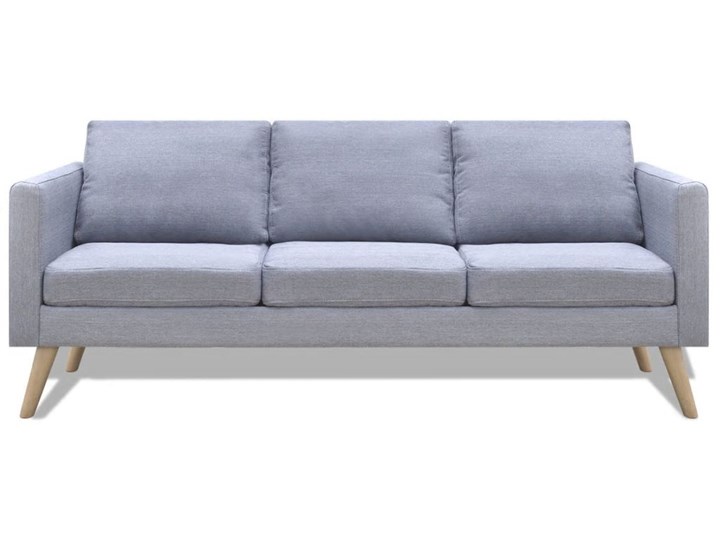 vidaXL Sofa 3-osobowa, materiałowa, jasnoszara Szerokość 168 cm Głębokość 73 cm Głębokość 70 cm Pomieszczenie Salon Wielkość Trzyosobowa