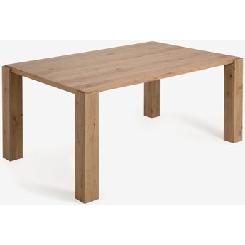 Stół naturalny fornirowany blat dąb drewniane nogi 160x90 cm