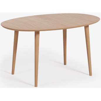 Stół rozkładany naturalny fornirowany blat drewniane nogi dąb 140-220x90 cm