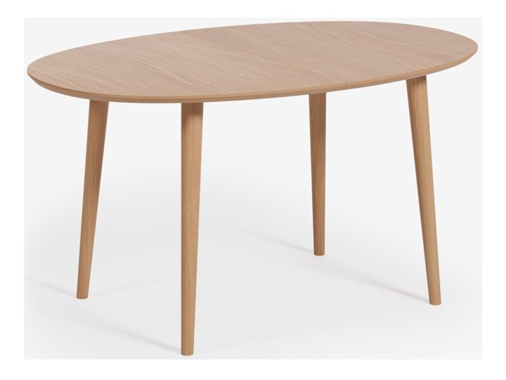 Stół rozkładany naturalny fornirowany blat drewniane nogi dąb 140-220x90 cm
