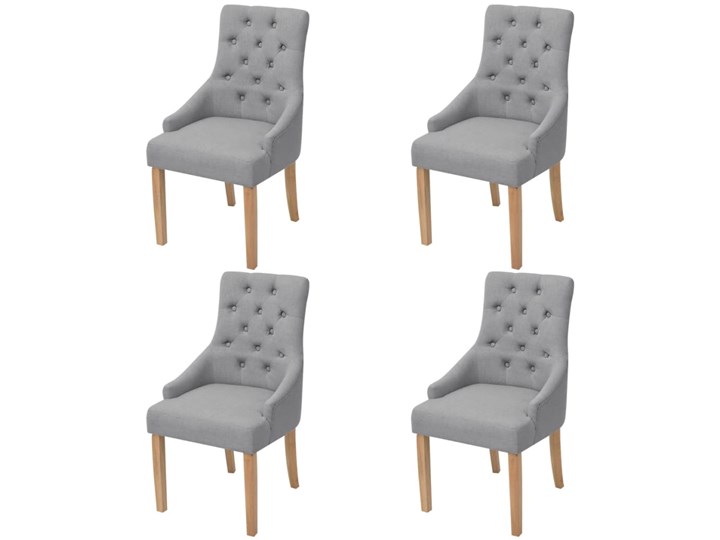 vidaXL Krzesła do jadalni, 4 szt., jasnoszare, tkanina Wysokość 96 cm Szerokość 52 cm Wysokość 95,5 cm Drewno Głębokość 60 cm Model Krzesła pikowane