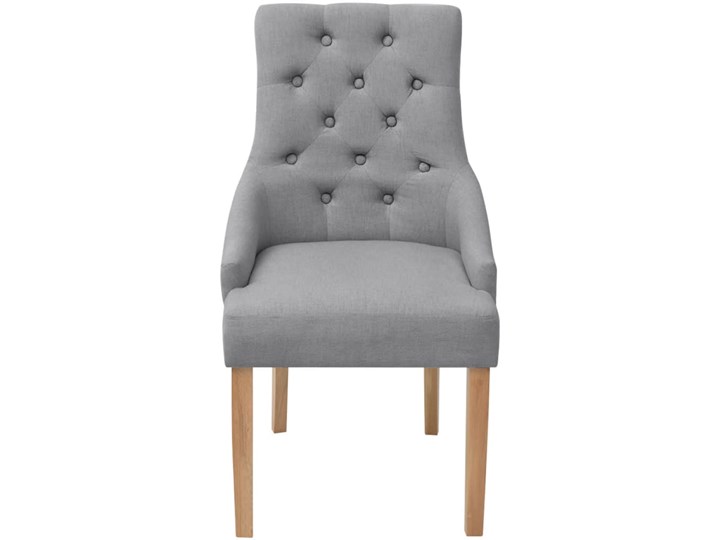 vidaXL Krzesła do jadalni, 4 szt., jasnoszare, tkanina Głębokość 60 cm Szerokość 52 cm Model Krzesła pikowane Wysokość 96 cm Drewno Wysokość 95,5 cm Kolor Szary