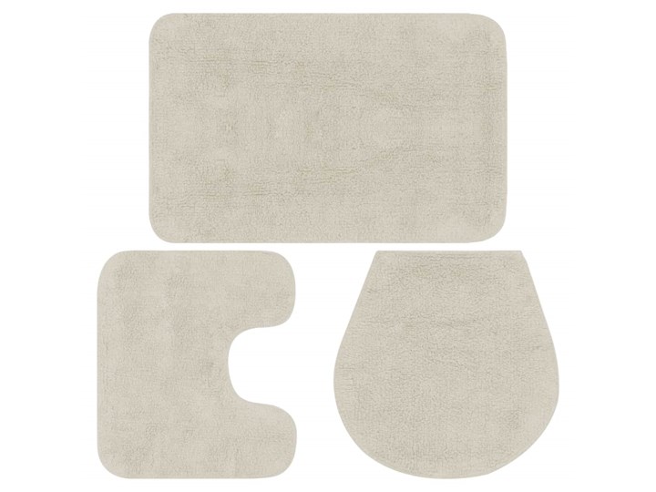 vidaXL 3-częściowy zestaw mat łazienkowych, tkanina, biały
