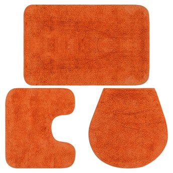 vidaXL 3-częściowy zestaw mat łazienkowych, tkanina, pomarańcz
