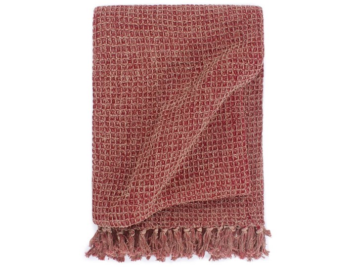 vidaXL Bawełniana narzuta, 220 x 250 cm, burgundowa Bawełna Koc 220x250 cm Kategoria Koce i pledy Kolor Bordowy
