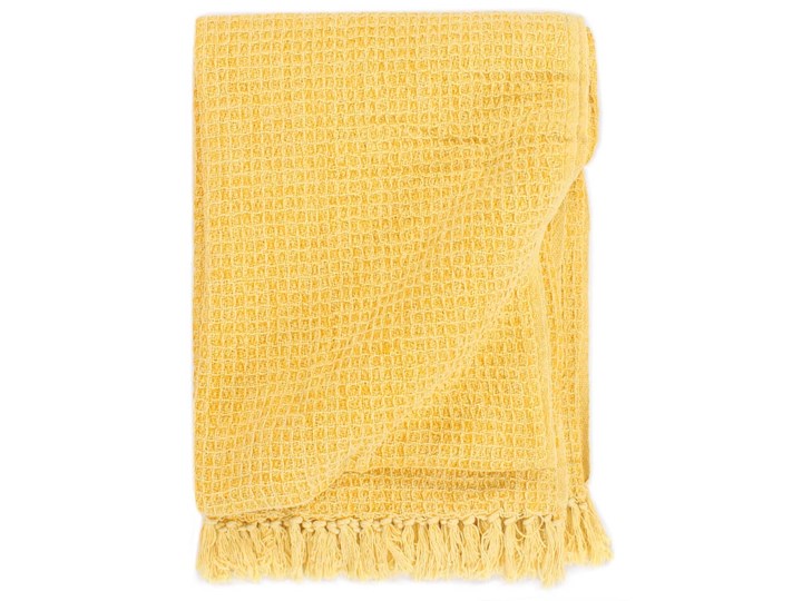 vidaXL Bawełniana narzuta, 160 x 210 cm, musztardowa 160x210 cm Bawełna Koc Kategoria Koce i pledy