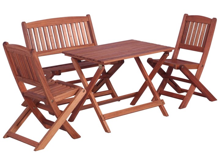vidaXL 4-cz. zestaw mebli ogrodowych dla dzieci, drewno eukaliptusowe Stoły z krzesłami Zawartość zestawu Stół Zawartość zestawu Krzesła
