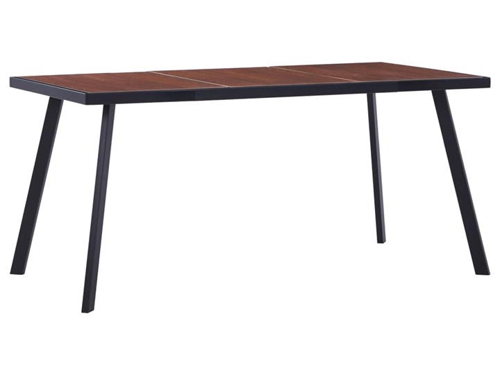 vidaXL Stół jadalniany, ciemne drewno i czerń, 160x80x75 cm, MDF Płyta MDF Metal Styl Nowoczesny
