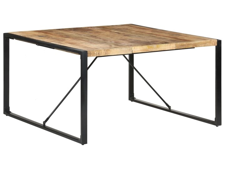 vidaXL Stół jadalniany, 140 x 140 x 75 cm, surowe drewno mango Stal Rozkładanie