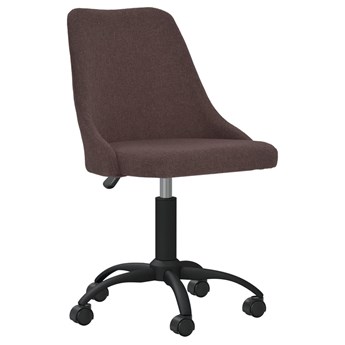 vidaXL Obrotowe krzesło stołowe, ciemnobrązowe, obite tkaniną