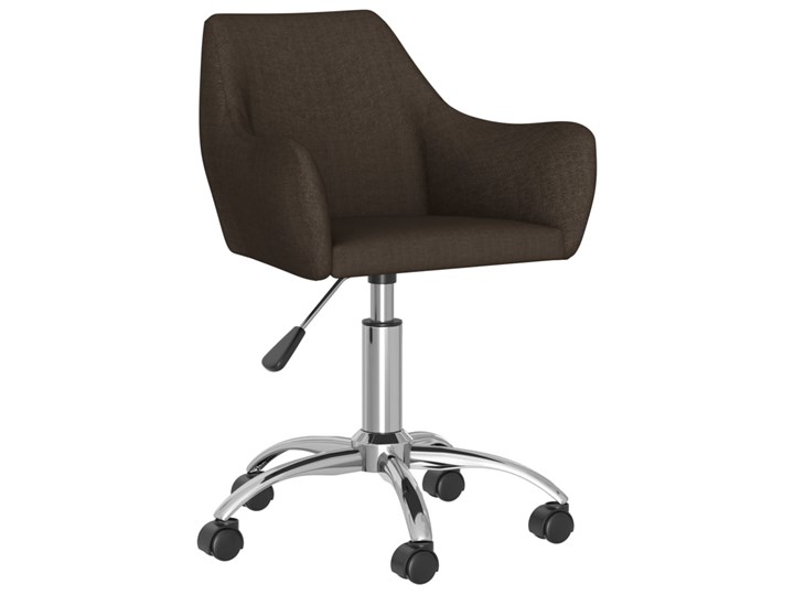 vidaXL Obrotowe krzesło stołowe, ciemnobrązowe, obite tkaniną Drewno Metal Wysokość 77 cm Głębokość 61 cm Szerokość 54 cm Pomieszczenie Biuro i pracownia