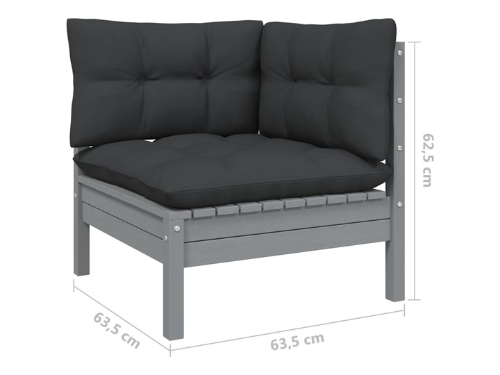 vidaXL 11-cz. zestaw wypoczynkowy do ogrodu, z poduszkami, szary Drewno Zawartość zestawu Sofa Zestawy wypoczynkowe Liczba miejsc Jedenastoosobowy