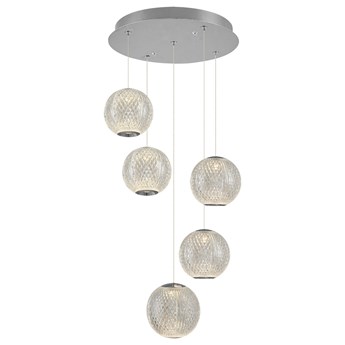 Nowoczesna lampa wisząca srebro 4134-5A kuchnia jadalnia przedpokój hol salon sypialnia ozcan