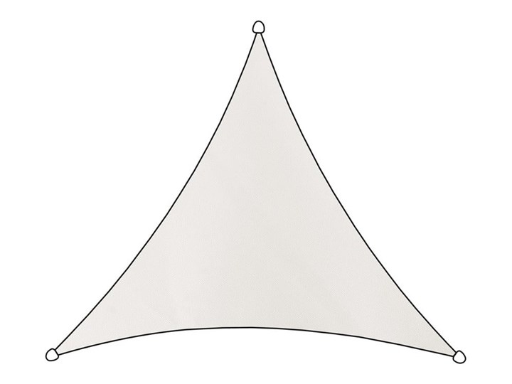 Biały trójkątny żagiel przeciwsłoneczny Livin' Outdoor Como, 3,6 m Żagle Położenie nogi