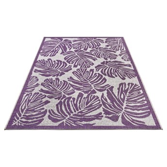 Fioletowo-beżowy dywan zewnętrzny NORTHRUGS Monstera, 160x230 cm
