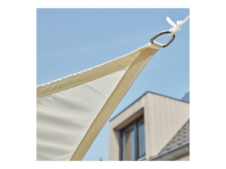 Biały trójkątny żagiel przeciwsłoneczny Livin' Outdoor Como, 3,6 m Żagle Położenie nogi