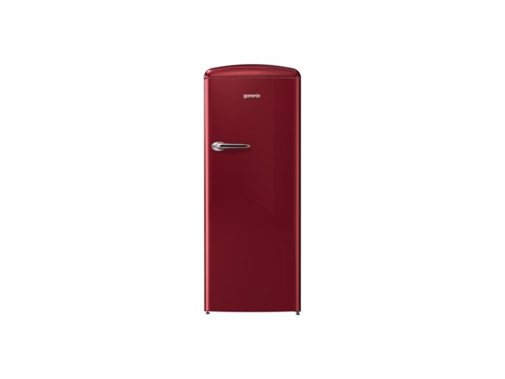 Lodówka GORENJE ORB153R Retro 154cm Czerwona Szerokość 60 cm Jednodrzwiowe Wysokość 154 cm Położenie zamrażalnika Wewnątrz