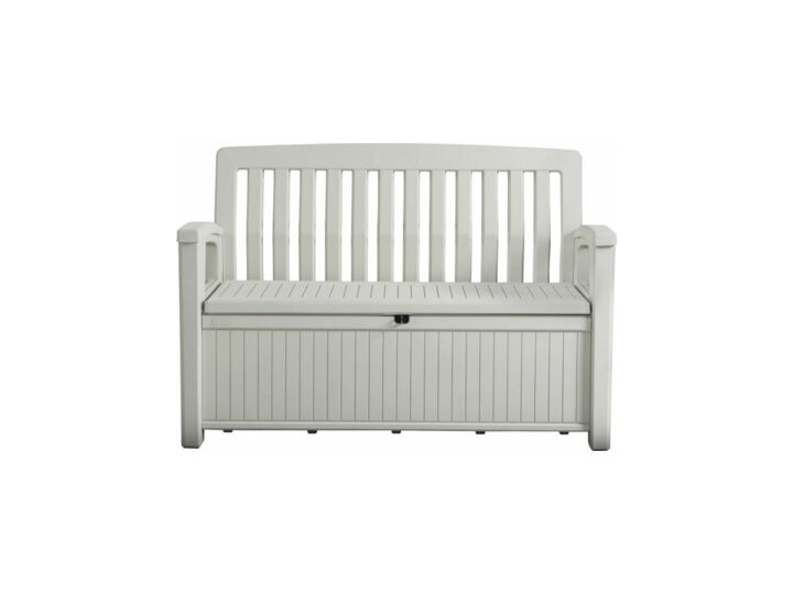 Ławka ogrodowa ze skrzynią KETER Patio Storage Bench 227L Biała Drewno Tworzywo sztuczne Kolor Biały