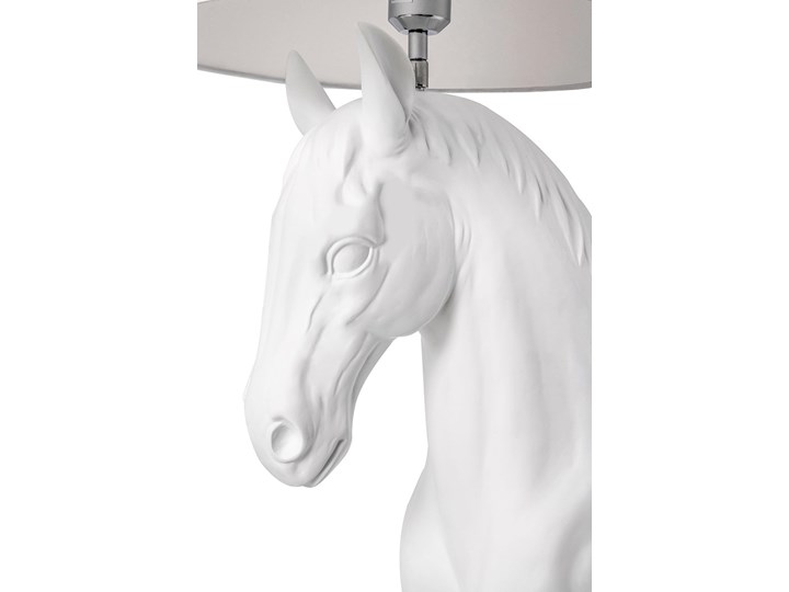 Lampa Koń podłogowa  HORSE STAND biała 180 wys. Szkło Tkanina Lampa inspirowana Kolor Biały Lampa z abażurem Lampa z regulacją wysokości Lampa z kloszem Styl Nowoczesny