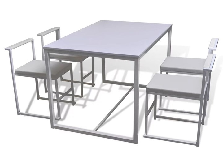 vidaXL 5-elementowy zestaw do jadalni: stół i krzesła, biały Liczba krzeseł 4 krzesła Pomieszczenie Jadalnia