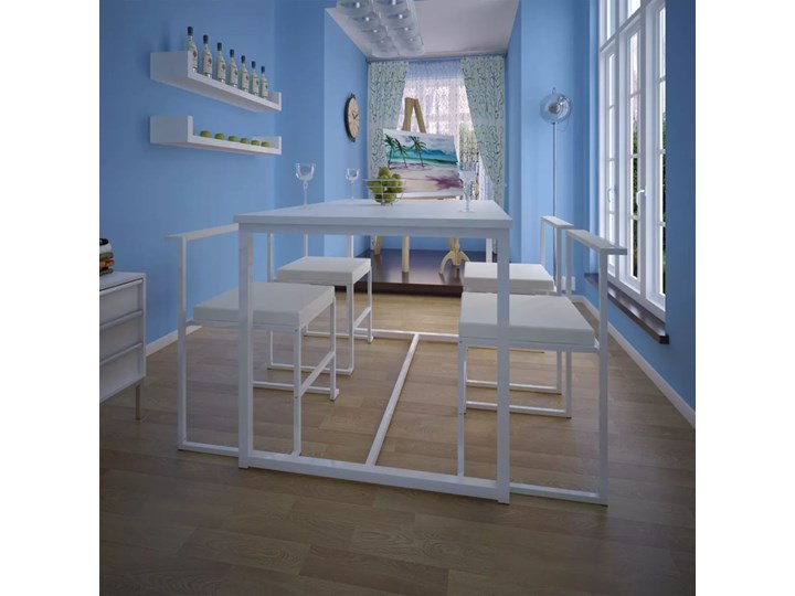 vidaXL 5-elementowy zestaw do jadalni: stół i krzesła, biały Pomieszczenie Jadalnia Liczba krzeseł 4 krzesła