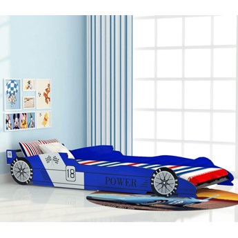 vidaXL Łóżko dziecięce w kształcie samochodu, 90x200 cm, niebieski