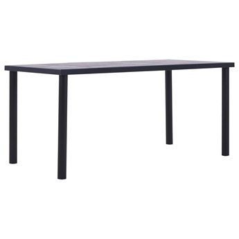 vidaXL Stół jadalniany, czarny i betonowy szary, 160x80x75 cm, MDF