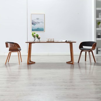 vidaXL Krzesła do jadalni, 2 szt., szare, gięte drewno i tkanina