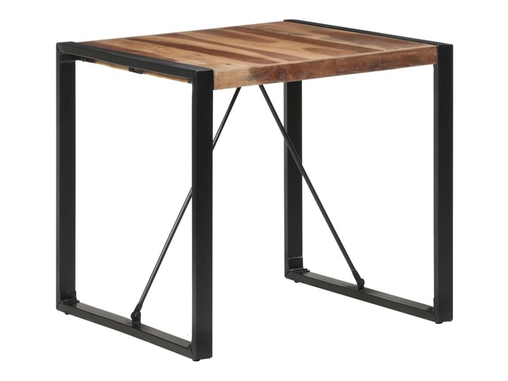 vidaXL Stół jadalniany, 80x80x75 cm, drewno wykończone na sheesham Wysokość 80 cm Pomieszczenie Stoły do kuchni Stal Szerokość(n) 80 cm