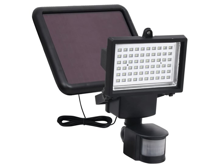 vidaXL Ogrodowy reflektor solarny LED z czujnikiem, czarny Lampa solarna Lampa LED Kategoria Lampy ogrodowe