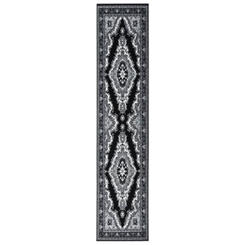 vidaXL Chodnik dywanowy, BCF, czarny, 80x450 cm