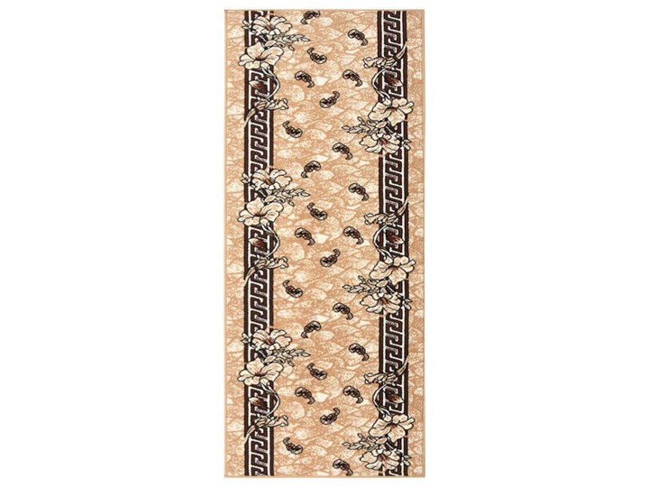 vidaXL Chodnik dywanowy, BCF, beżowy, 100x250 cm Pomieszczenie Salon Syntetyk Chodniki Dywany Prostokątny Wzór Roślinny