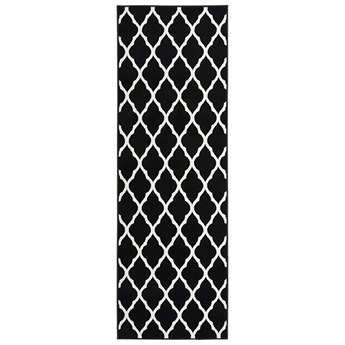 vidaXL Chodnik dywanowy, BCF, czarno-biały, 100x400 cm
