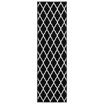 vidaXL Chodnik dywanowy, BCF, czarno-biały, 100x450 cm