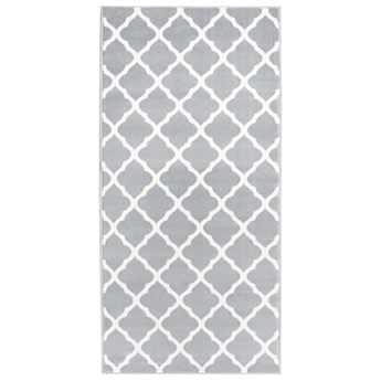 vidaXL Chodnik dywanowy, BCF, szaro-biały, 100x250 cm