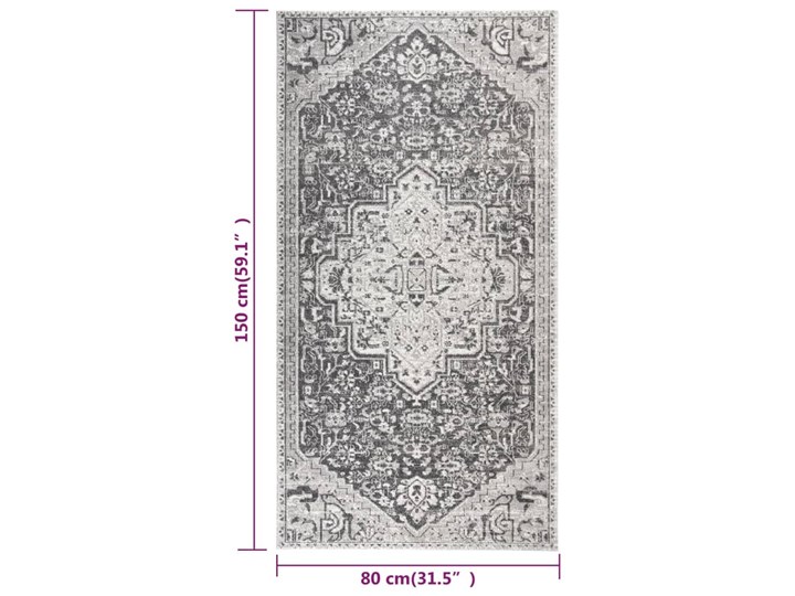 vidaXL Dywan zewnętrzny o płaskim splocie, 80x150 cm, jasnoszary Syntetyk Dywaniki Dywany Pomieszczenie Balkon i taras