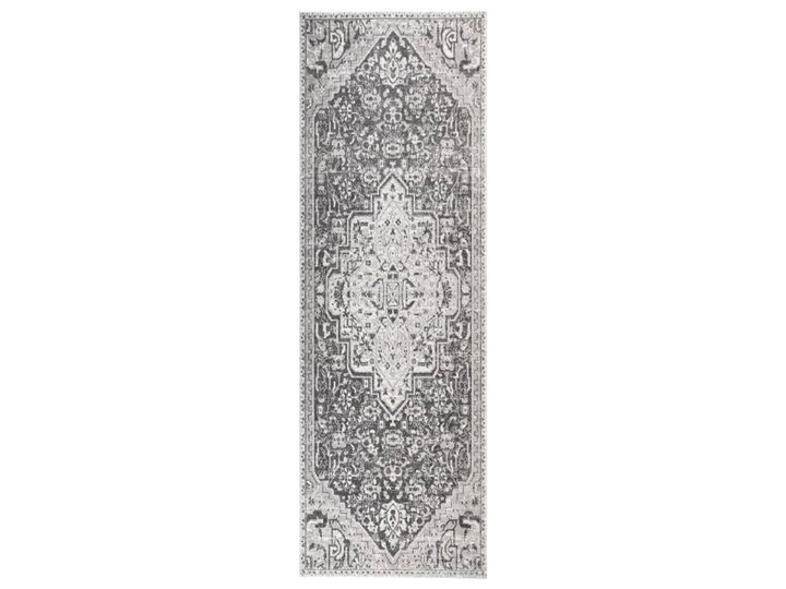 vidaXL Dywan zewnętrzny o płaskim splocie, 80x250 cm, jasnoszary Syntetyk Dywaniki Dywany Pomieszczenie Balkon i taras