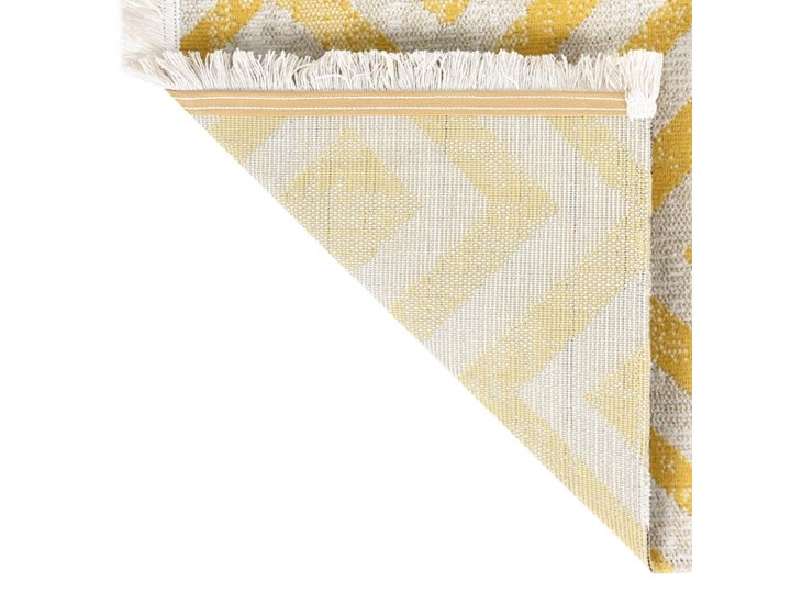 vidaXL Dywan zewnętrzny o płaskim splocie, 80x150 cm, żółto-beżowy Dywaniki Syntetyk Dywany Pomieszczenie Balkon i taras Kolor Żółty