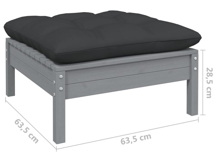 vidaXL 7-cz. zestaw wypoczynkowy do ogrodu, z poduszkami, sosnowy Drewno Zestawy wypoczynkowe Kolor Szary Liczba miejsc Sześcioosobowy