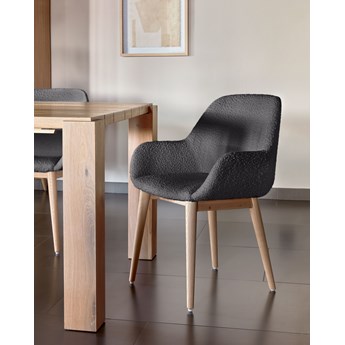 Krzesło do jadalni - konna - czarny - tkanina - w stylu skandynawski
