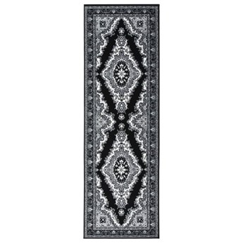 vidaXL Chodnik dywanowy, BCF, czarny, 80x250 cm