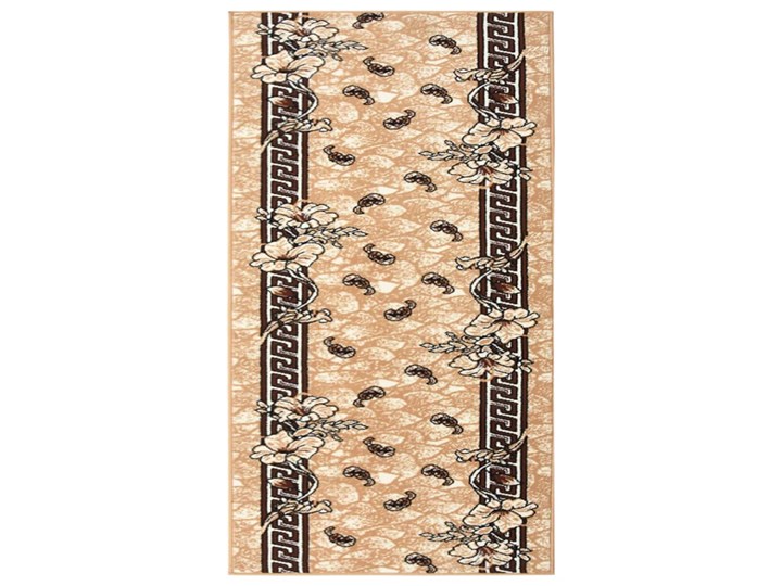 vidaXL Chodnik dywanowy, BCF, beżowy, 100x150 cm Prostokątny Chodniki Wzór Roślinny Syntetyk Dywany Pomieszczenie Przedpokój