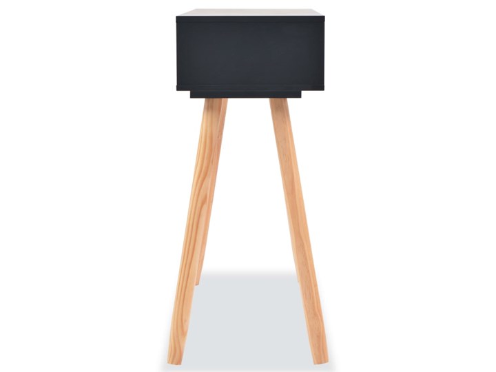 vidaXL Stolik typu konsola, drewno sosnowe, 80x30x72 cm, czarny Głębokość 30 cm Z szufladą Płyta MDF Wysokość 80 cm Sosna Pomieszczenie Salon Szerokość 80 cm Kategoria Konsole