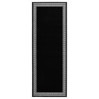 vidaXL Chodnik dywanowy, BCF, czarny z motywem, 100x250 cm