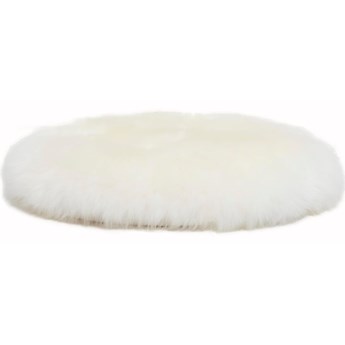 Biała poduszka na krzesło ze skóry owczej Native Natural Round, ⌀ 40 cm