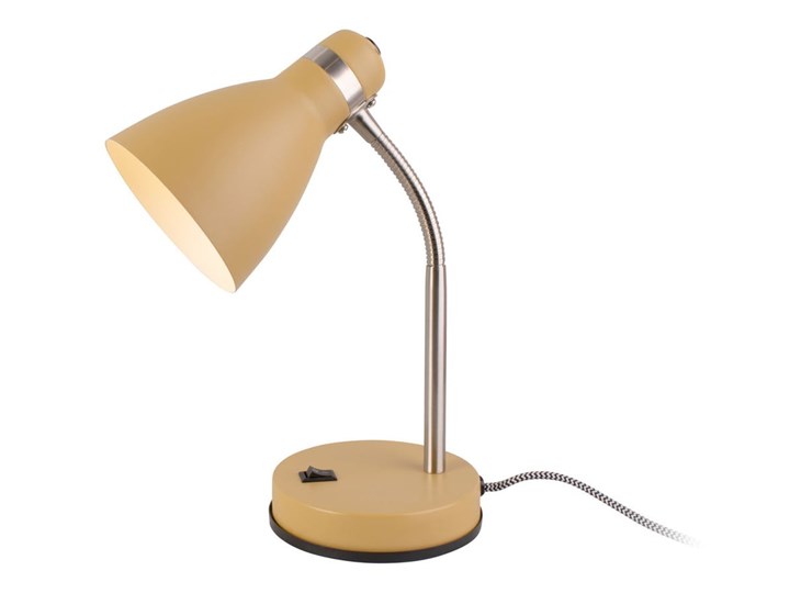Żółta lampa stołowa Leitmotiv Study, wys. 30 cm Kolor Żółty Lampa z kloszem Metal Kategoria Lampy stołowe